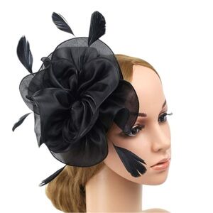 Women Fascinators Hats Kentucky Derby Flower Fascinators Hair Clip Black